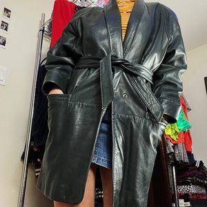 Leather Wrap Trench